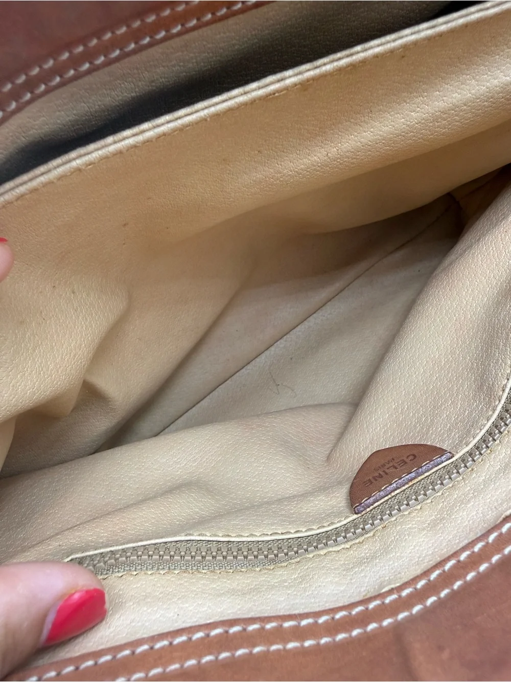 Celine Vintage Macadam Handbag w/ Unbranded Chain